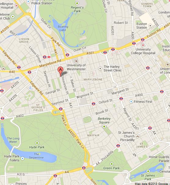 Location Map for Montagu Place - Marylebone