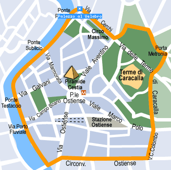 Location Map for Hotel Residence Palazzo al Velabro