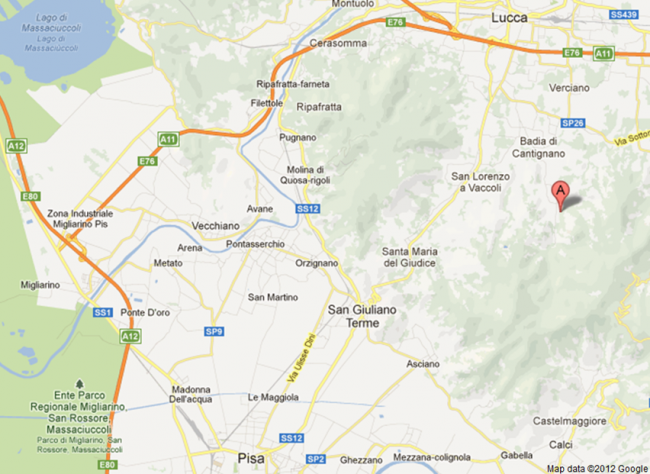 Location Map for Il Casale - near Lucca